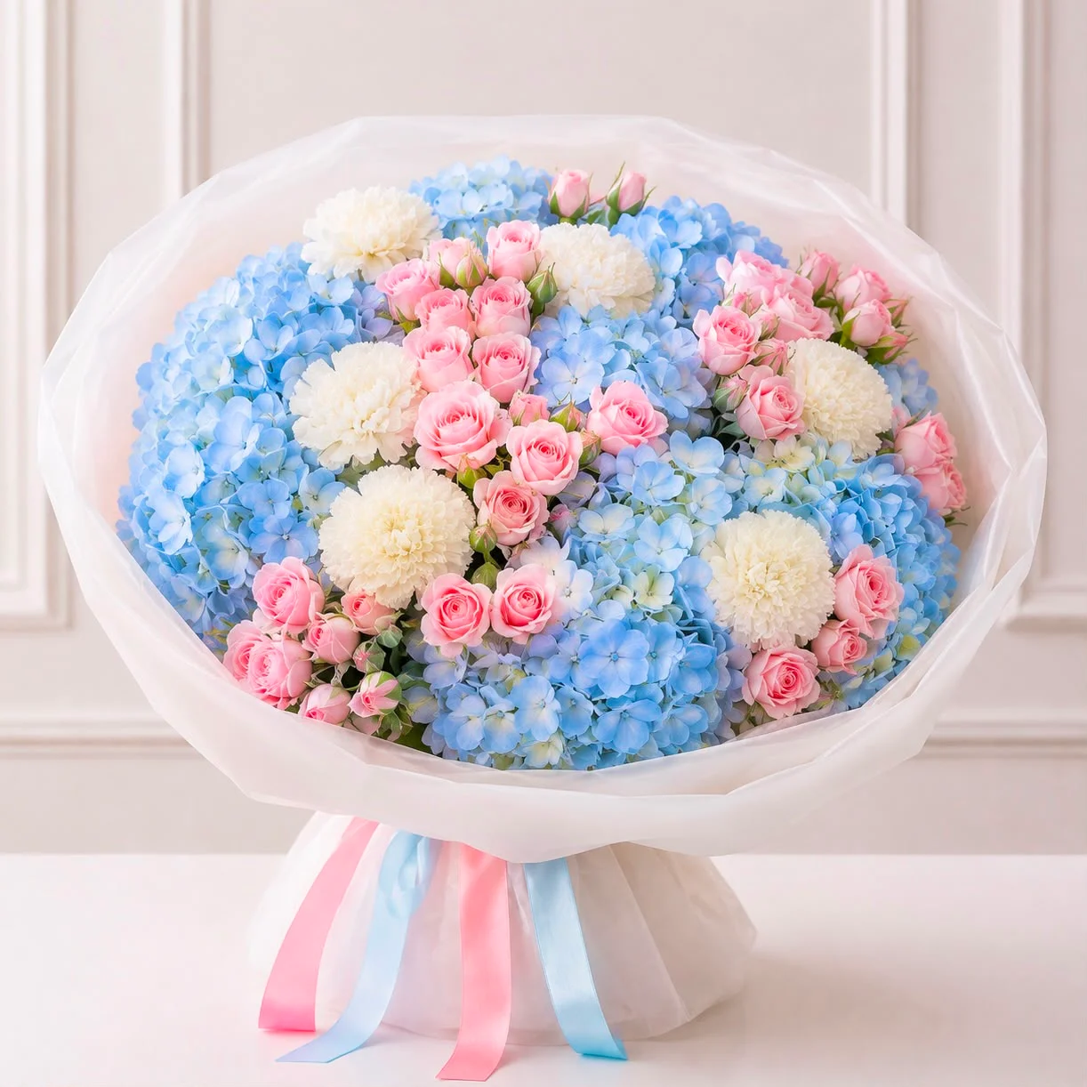 Emirati Pride Blue Hydrangea Bouquet-2